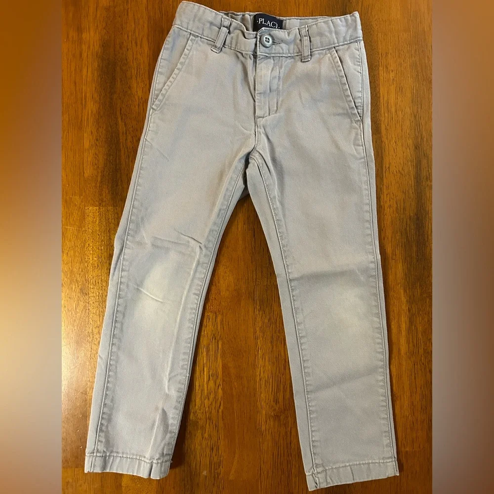 Boys Gray Chino Pants | 5 Slim | Gray Khakis | Adjustable | The Children’s Place
